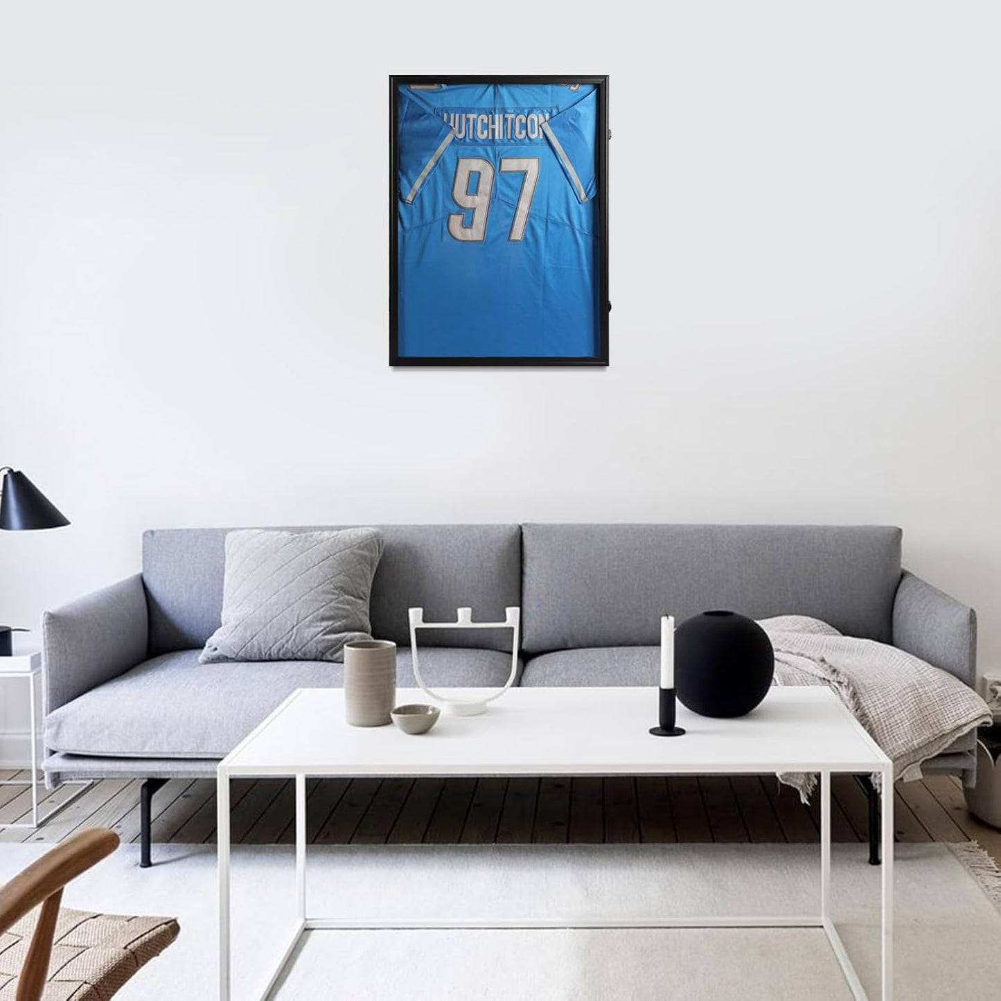 IHEIPYE Jersey Frame Display Case Black Lock-3 Pack,Large Shadow Box Lockable with 98% UV Protection Acrylic and Hanger for Baseball Basketball Football Soccer Hockey 2XL Sport Jersey Shirt