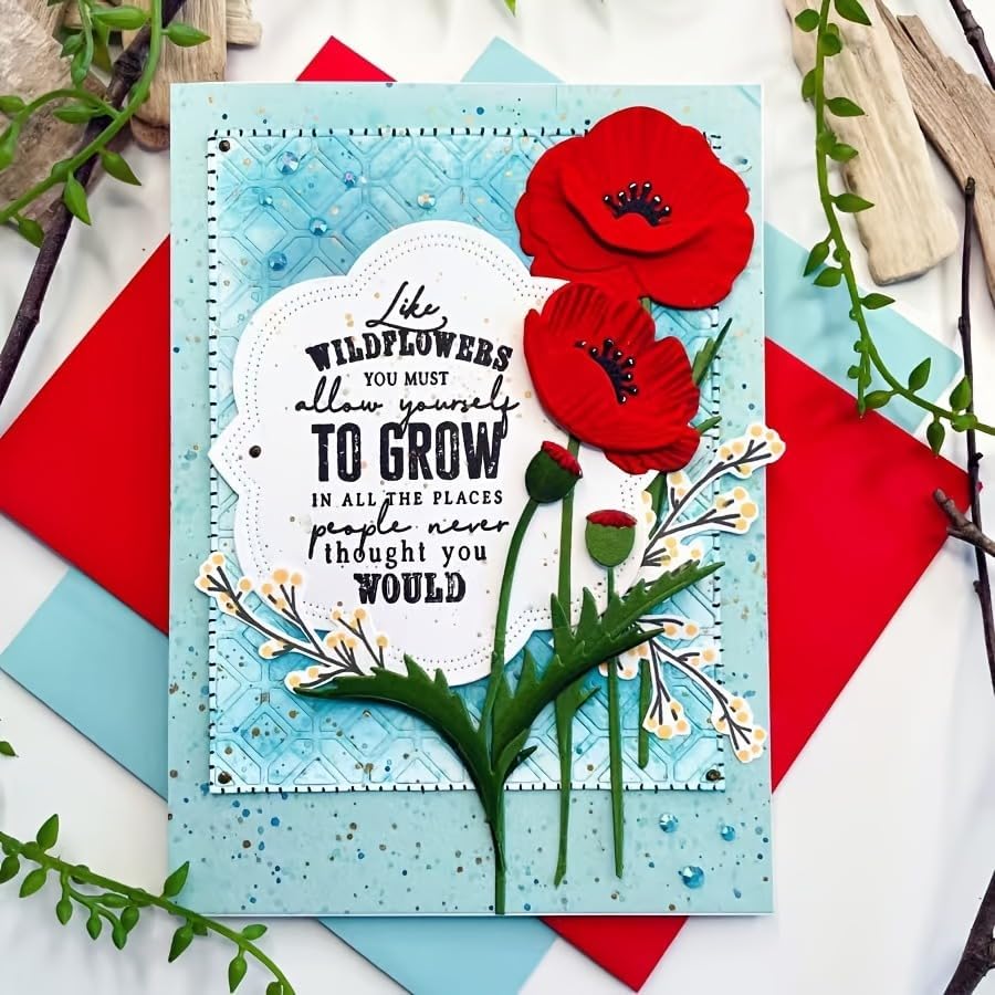 Flowers Metal Cutting Die for Scrapbooking - Cut Stencils for DIY Scrapbook Photo Album Decorative Paper Card, Card Making Supplies, Stencils & Crafting Die Cut (Geranium 5.6 x 4.2 in)