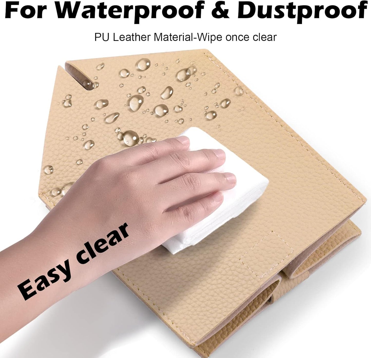 Tissue Box Cover, Tclouda, Modern PU Leather Square Tissue Box Holder for Creative Decorative, 4 Pack, Ideal for Bathrooms/Office/Car/Nightstand/Outdoor Tent, 5"X5"X5", White&Beige&Gray&Claybank