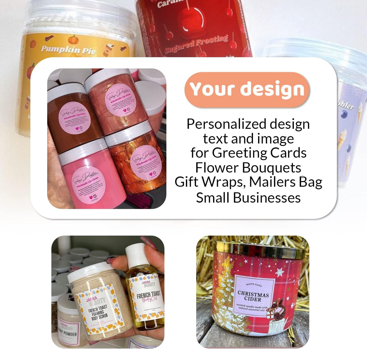 100-500 Custom Stickers Personalized Labels, Customized Stickers with Any Image Logo and Text. Custom Stickers for Business LogoThank You Labels,etc. (Fancy Frame,3X2 Inch)