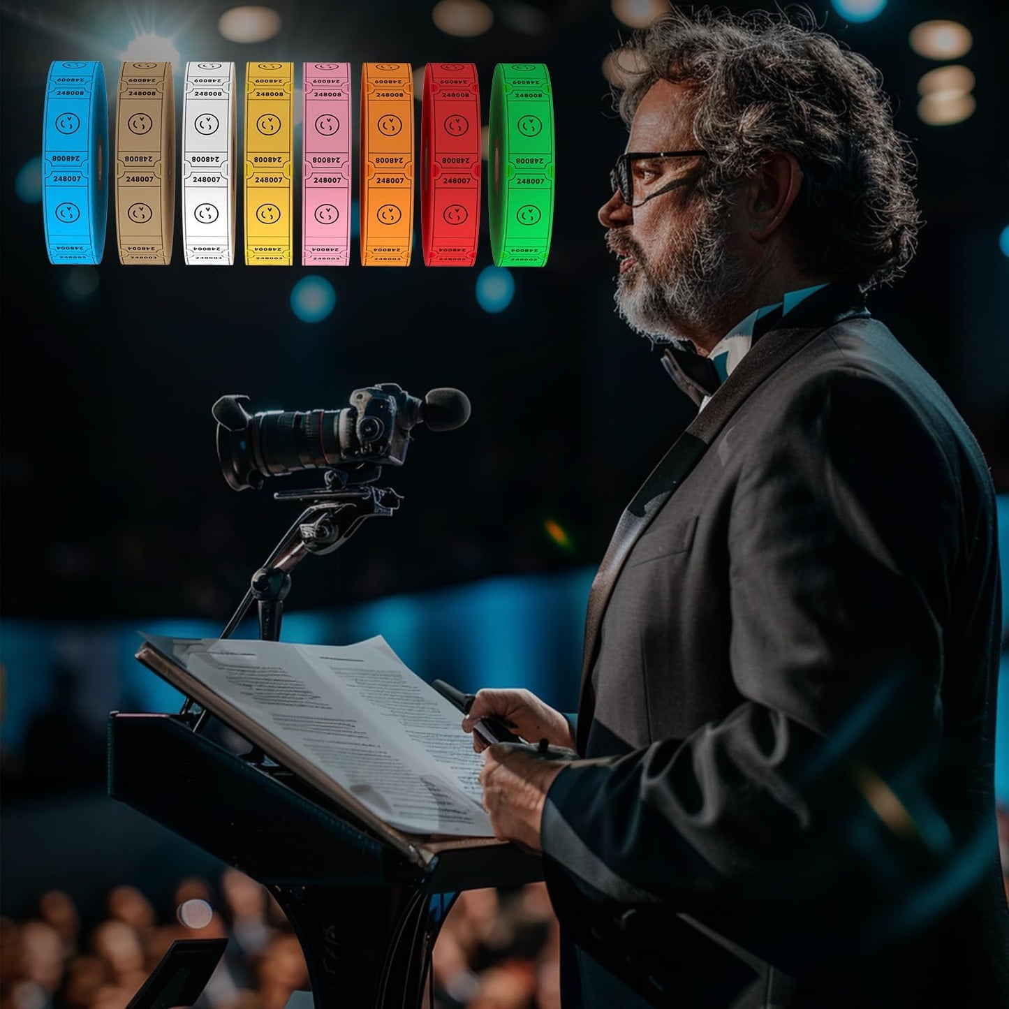 Methdic 1000 Smile Raffle Tickets Red, Single Roll, Ticket for Events, Entry, Class Reward, Fundraiser & Prizes