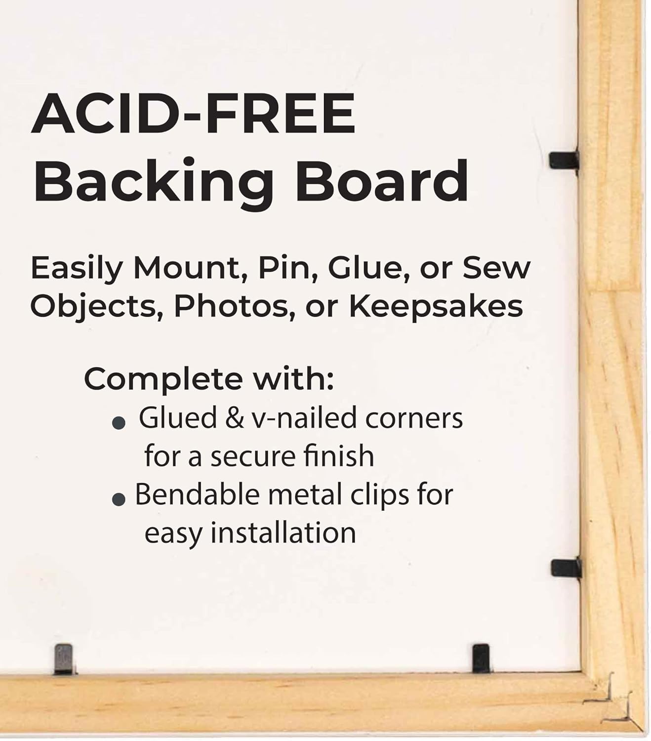 8x18 Shadow Box Black Solid Wood Display Frame with White Acid-Free Backing UV Acrylic & Hanging Hardware - with 3/4" Usable Depth