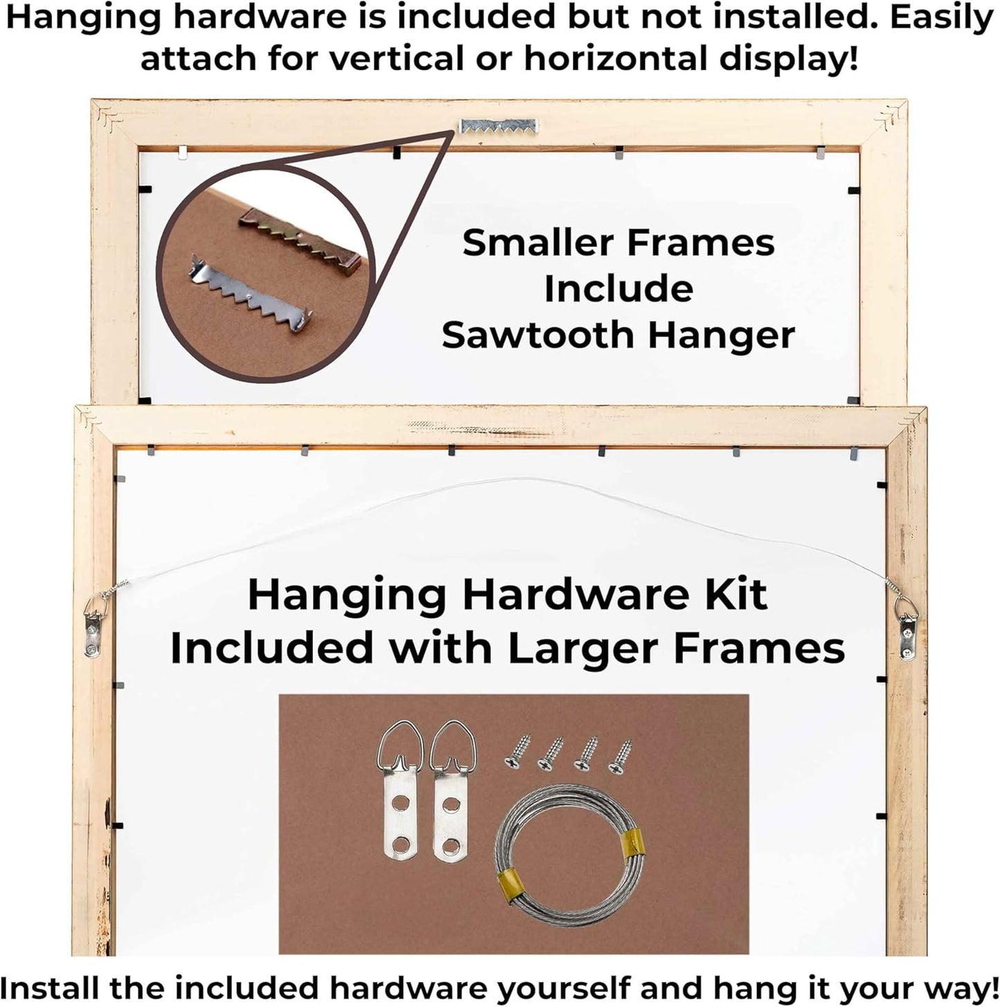11x22 Shadow Box Black Solid Wood Display Frame with White Acid-Free Backing UV Acrylic & Hanging Hardware - with 3/4" Usable Depth
