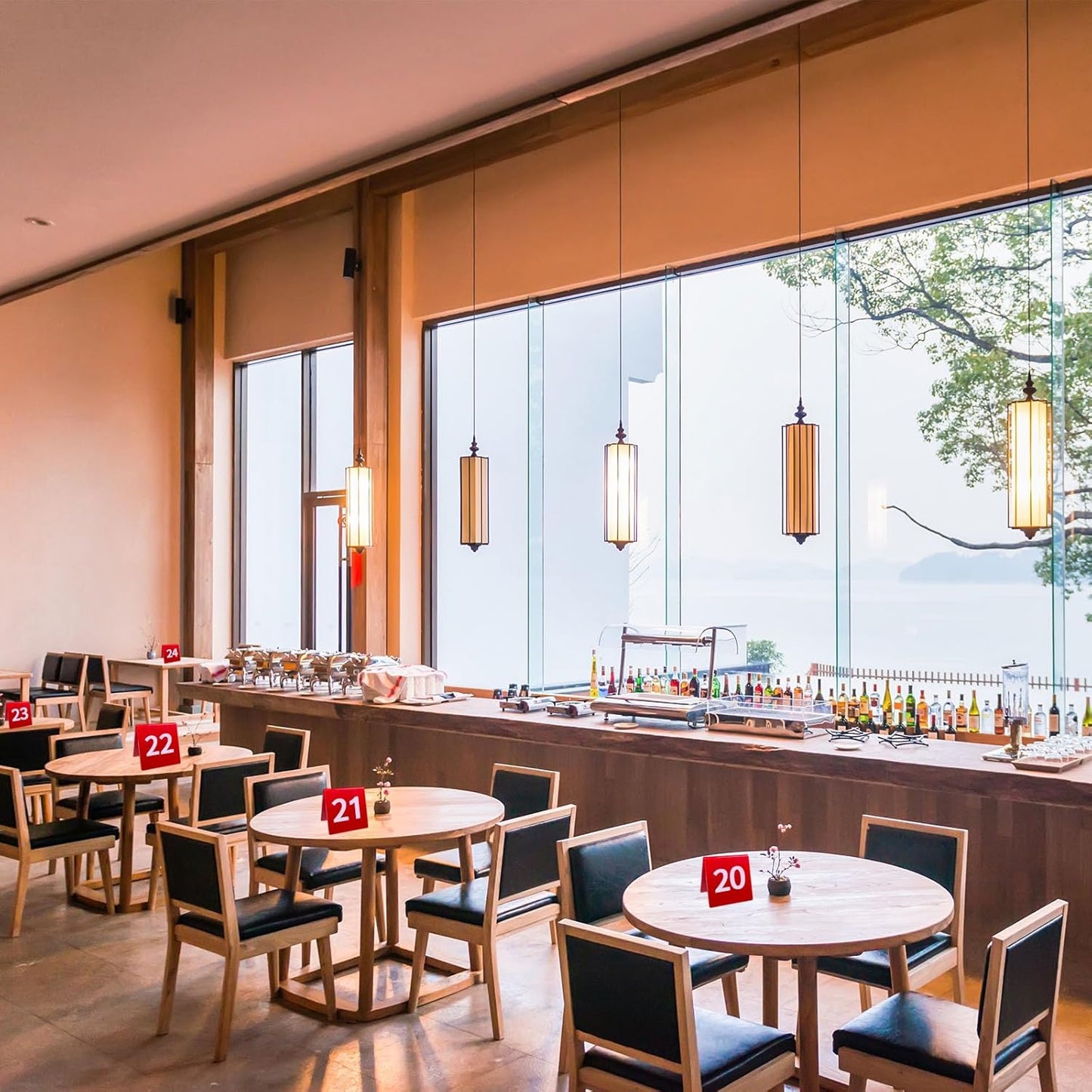 Table Number 1-25 Tents Style Red Acrylic Table Numbers Cards Signs For Wedding Reception Restaurants Cafes