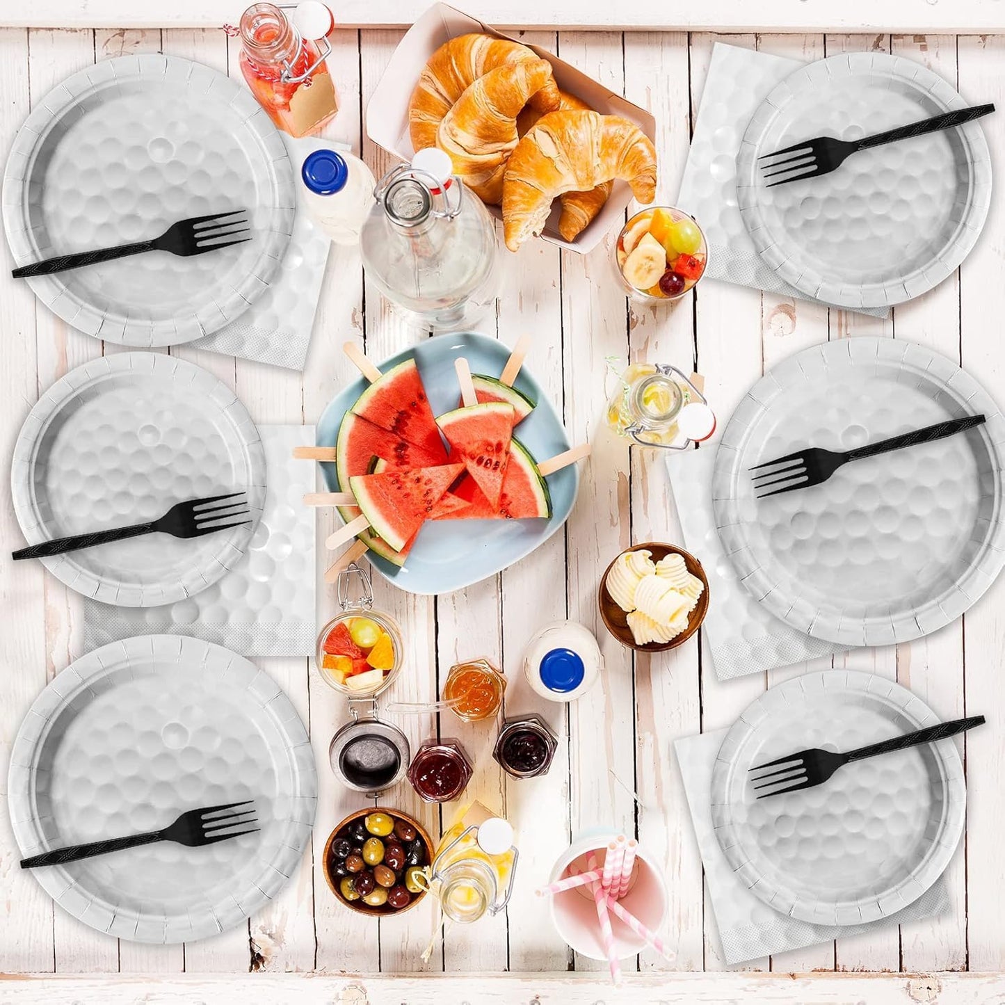 100 Pieces Golf Toothpicks 4.72 Inch Skewers Masters Golf party Decorations Picks Fruit Picks Decorative Toothpicks for Cocktail Sports Party Supplies (golf tooth+food storage)