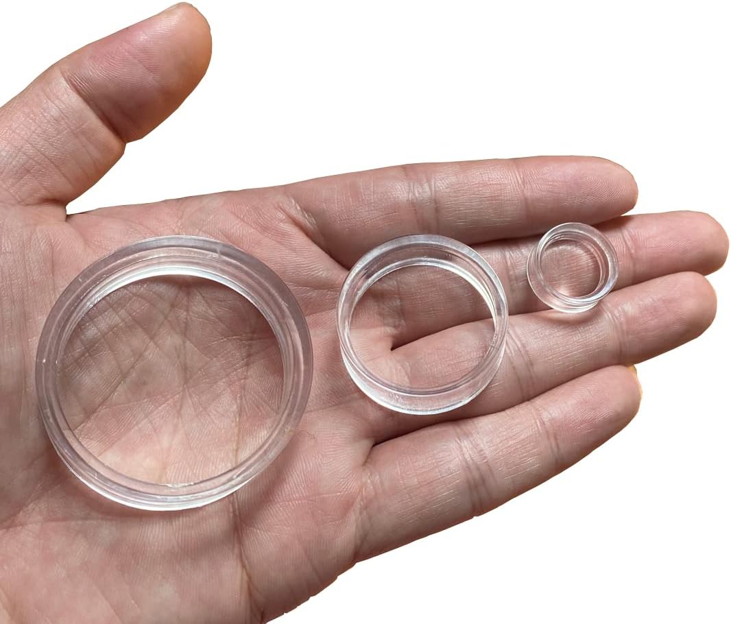 105 PCS (3 Sizes each 35) Sphere Stand,Clear Mini Ball Stand,Round Display Stands for Baseball, Crystal Ball, Golf Ball, Softball, Tennis Ball, Marbles, Spheres, Collections.3 Sizes Large,Medium,Small