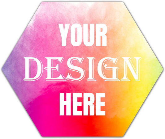 100-500 Custom Personalized Labels, Customized Stickers With Any Image Logo and Text for Business, Thank You Labels, etc. (Hexagon, 1 Inch)