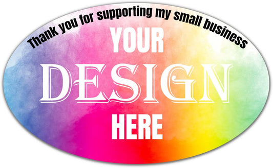 100-500 Custom Stickers Personalized Labels, Customized with Any Image Logo and Text. for Business LogoThank You Labels,etc. (Oval,4X2 Inch)