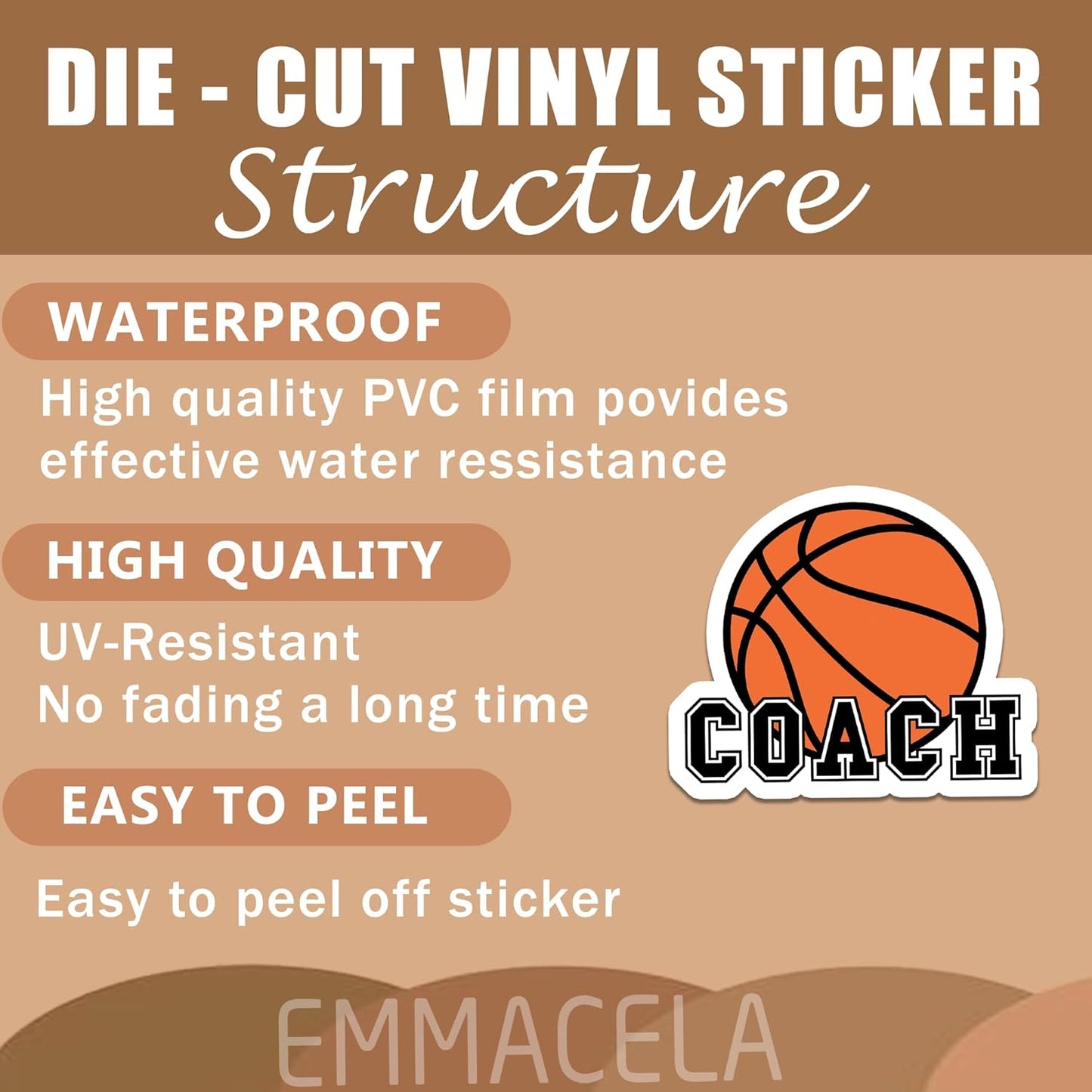 (3PCS) Coach Basketball Stickers – Waterproof Vinyl Decals for Coach, Player, Team – Sports Stickers for Tumblers, Laptops, Water Bottles,Basketball Gift Size 3 x 2.5 Inch