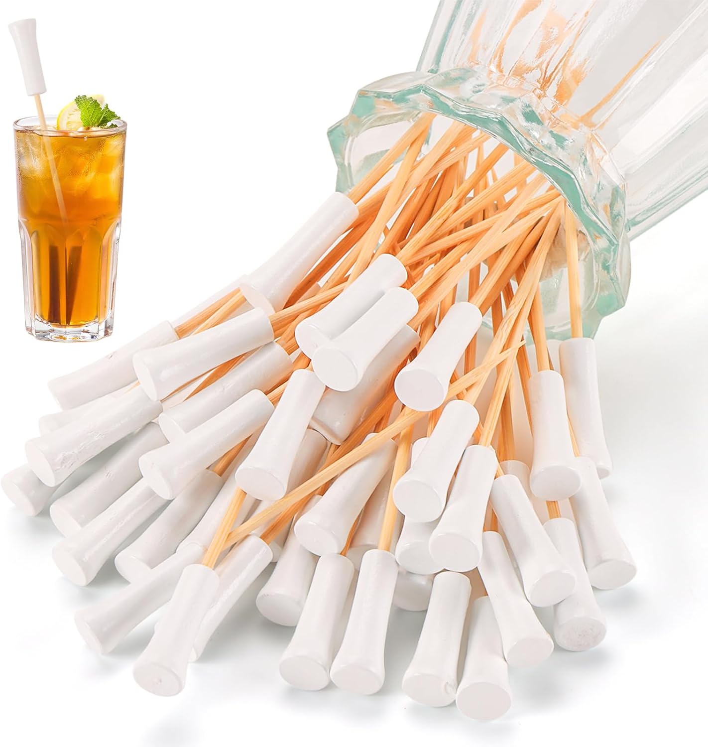 100Pcs Golf Toothpicks Golf Tee Cocktail Picks Golf Party Decorations for Appetizers Bamboo Cocktail Sticks Skewers for Drinks Fruits Desserts Charcuterie Sandwich