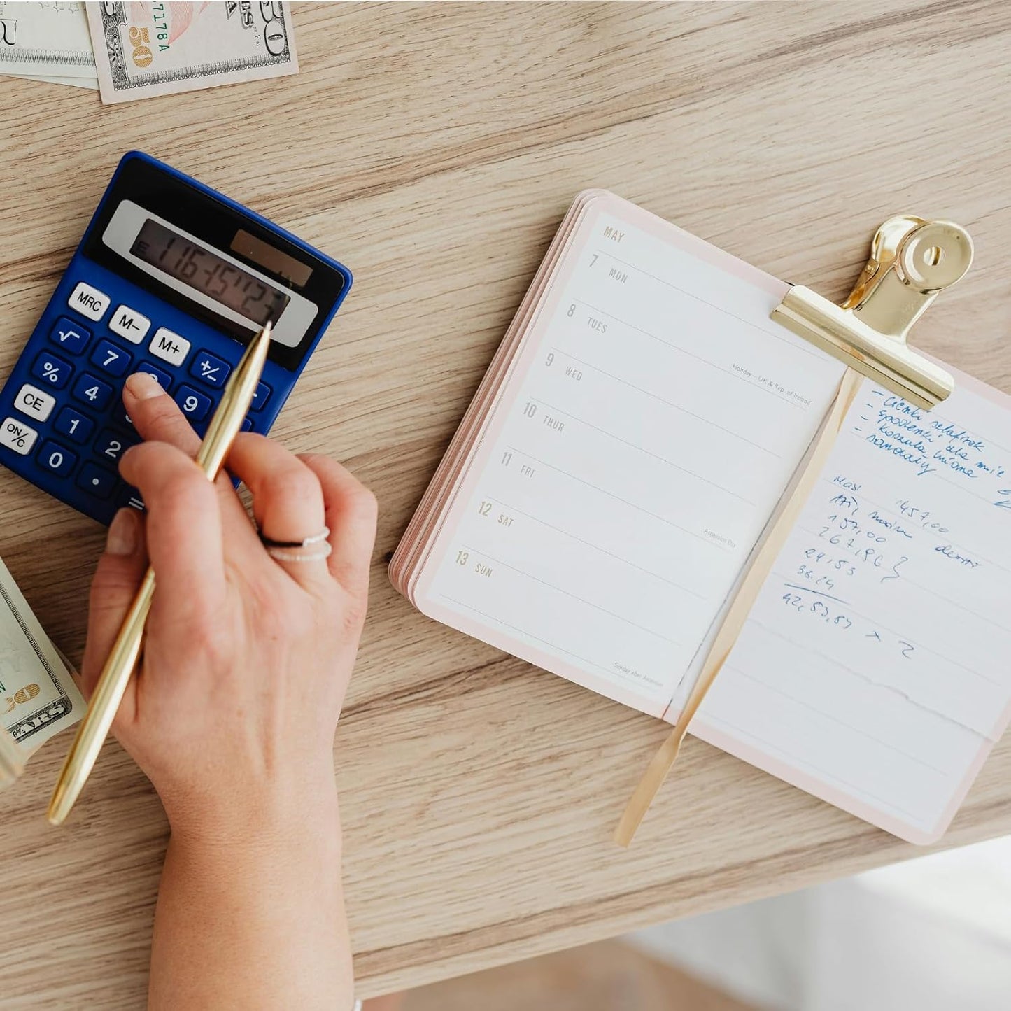 10 Pack Bulldog Clips with 10 Push-pins, Paper File Clips with Strong Spring, Large Metal Binder Clips, Seal Clamps for Coffee Tea Food Bags(Gold,2inch)