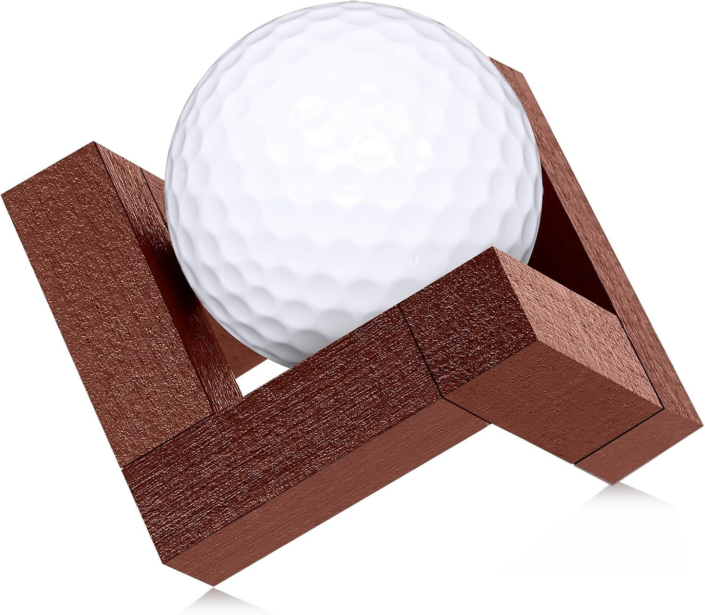 1 Pack Golf Ball Display Stand 1.97 Inch Wooden Golfball Display Case Baseball Rack Holder for Souvenir Collections Tabletop Decor Men Golf Enthusiasts(Walnut Color)