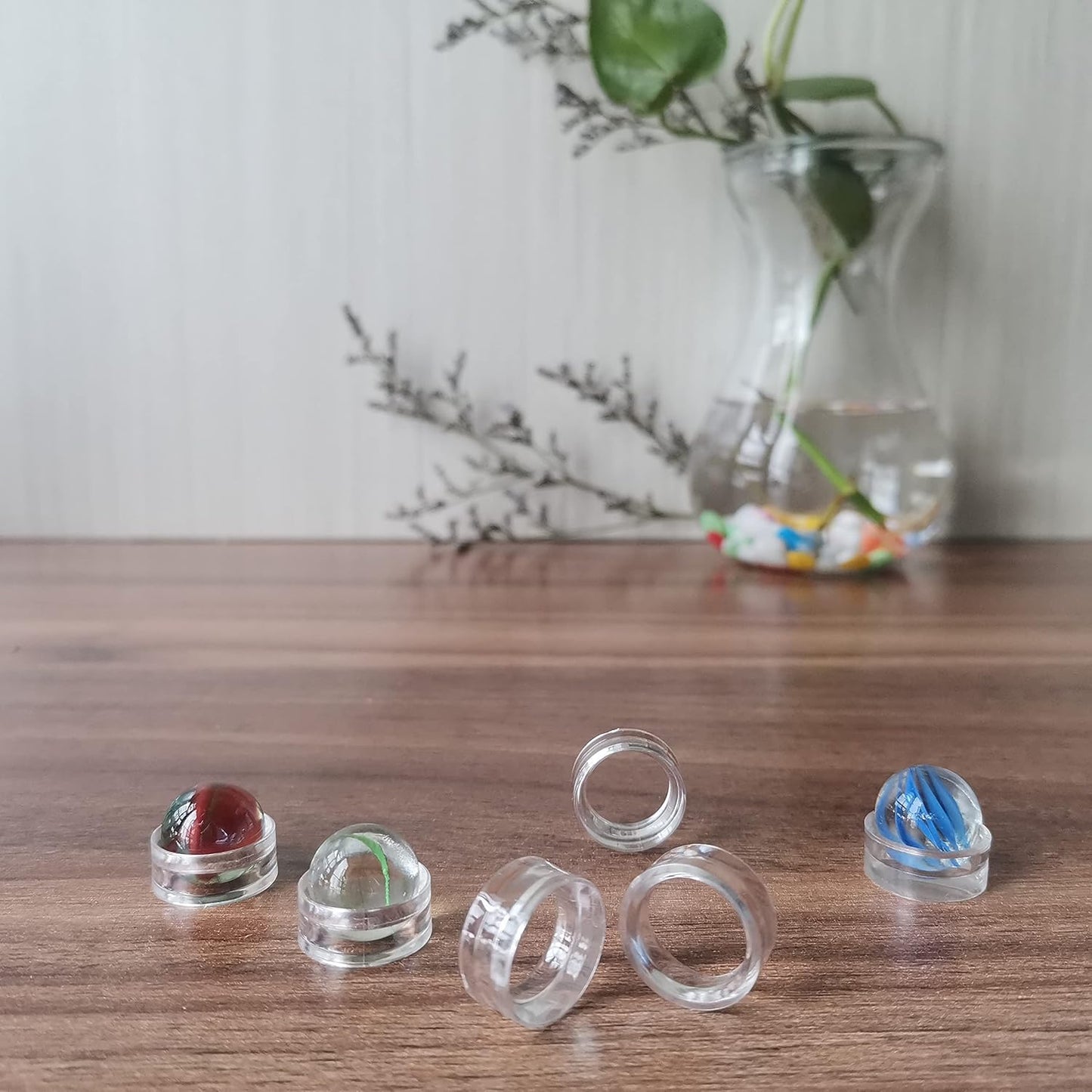 (48 Pack) Baseball Display Stand,Spheres Holder, Clear Baseball Ring, Sphere Stand,Round Display Stand for Golf Ball, Baseball, Softball, Tennis Ball, Spheres, Marbles, 3 Sizes: Large, Medium, Small