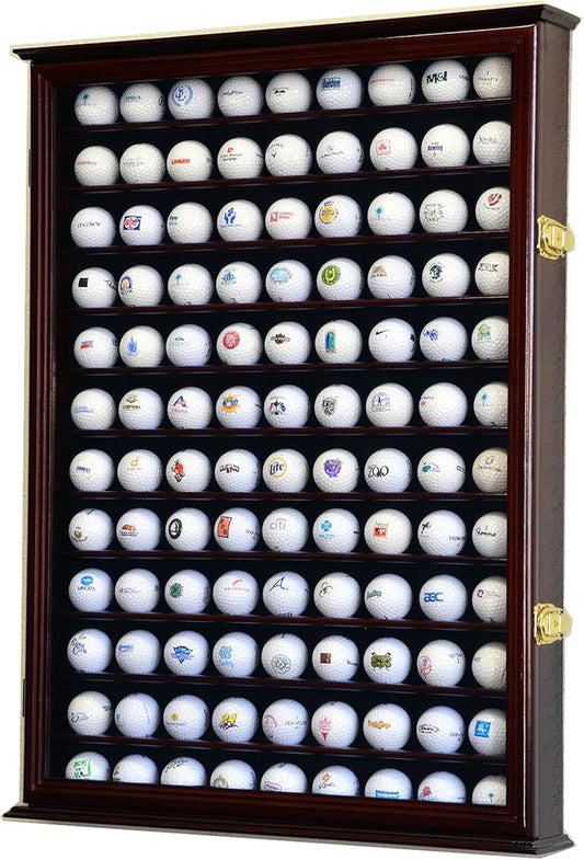 108 Golf Ball Display Case Cabinet (Cherry)