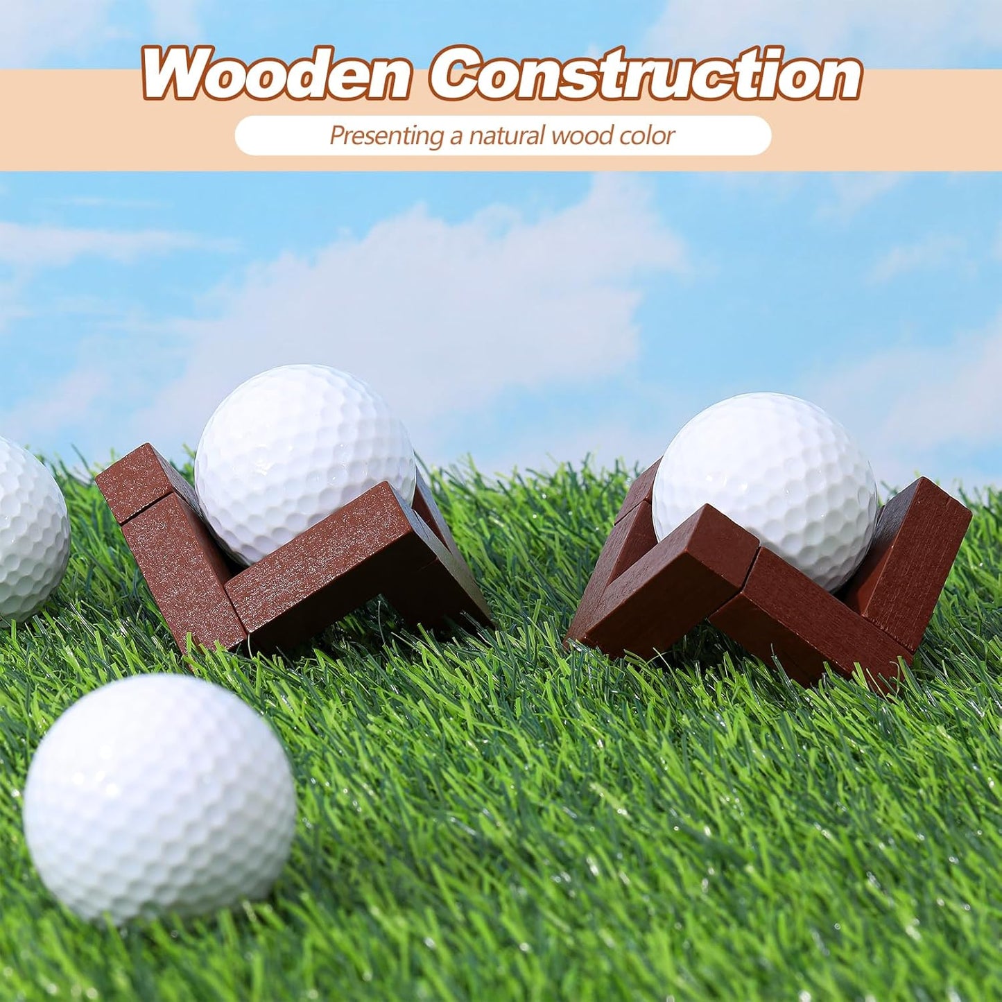 1 Pack Golf Ball Display Stand 1.97 Inch Wooden Golfball Display Case Baseball Rack Holder for Souvenir Collections Tabletop Decor Men Golf Enthusiasts(Walnut Color)