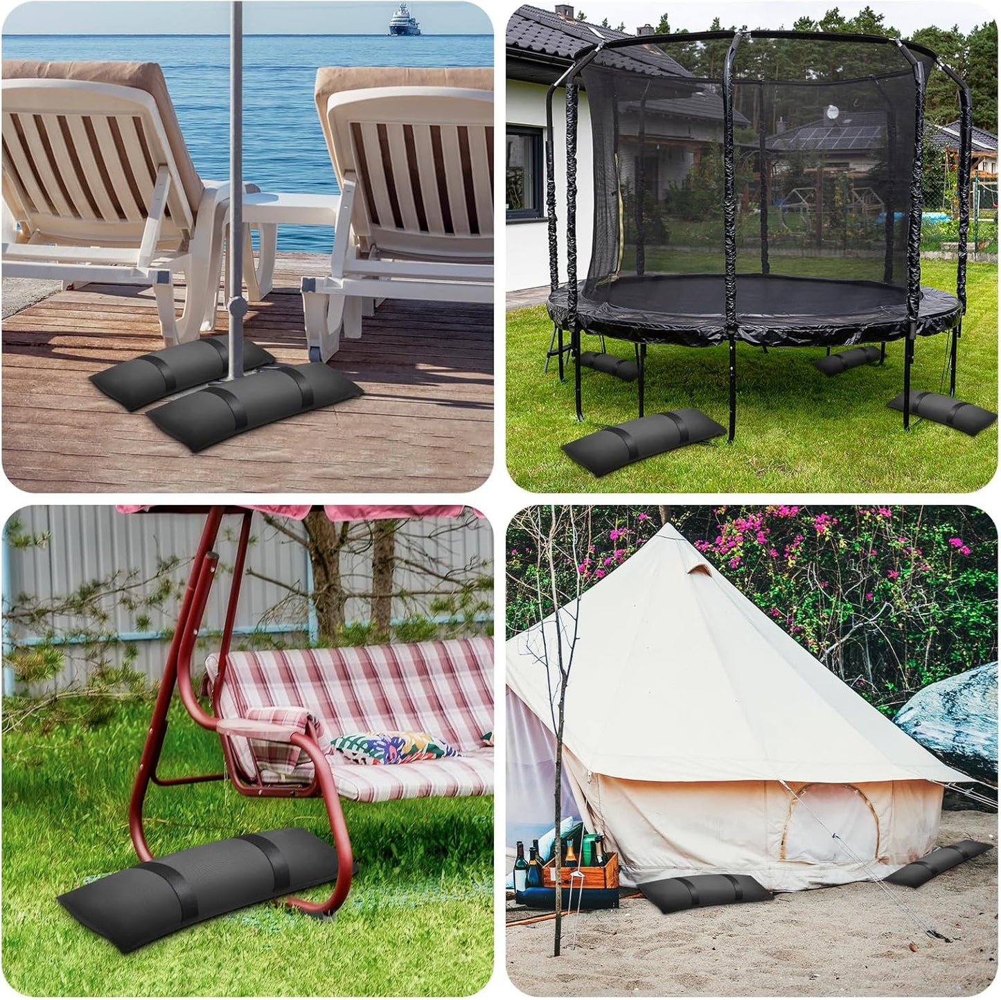 100 LBS Umbrella Base Weights Fillable Sandbags, 2 Packs Sand Bags for Weight, Outdoor Weatherproof Heavy Duty Weight Sandbag for Furniture Umbrella Stand Garden Cantilevers Poolside Accessories